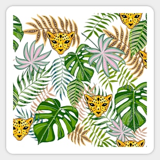 Tropical leopard print Sticker